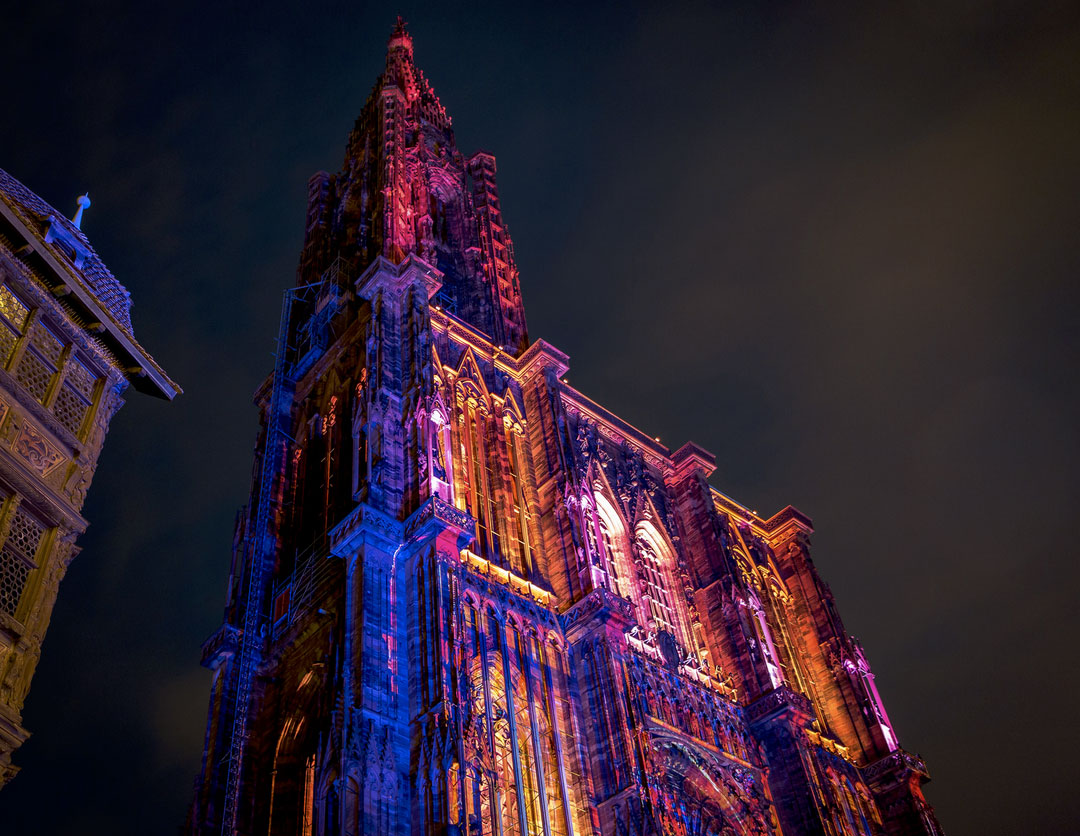 Cathédrale de Strasbourg de nuit